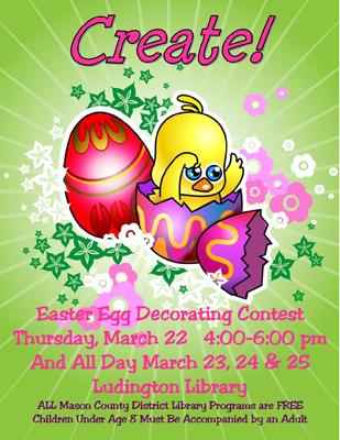 Easter egg decorating contest at the library