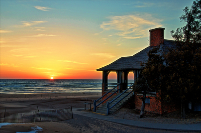 Sunset at the beach house