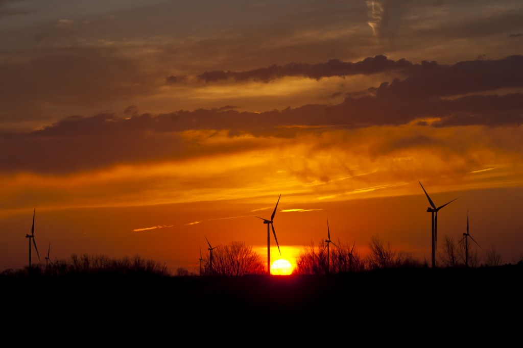 Wind turbines rising