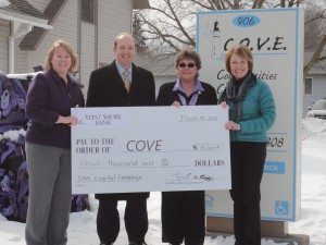 West Shore Bank donates $15,000 to COVE