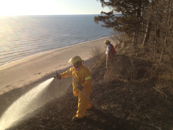 Dune grass fire