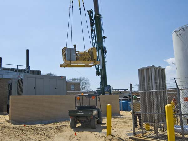 Moving a big generator at hospital