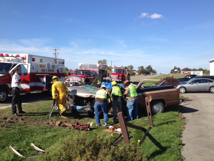 Man flown to GR following 3 car crash in Free Soil Twp