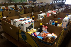 Salvation Army providing food baskets, toys.
