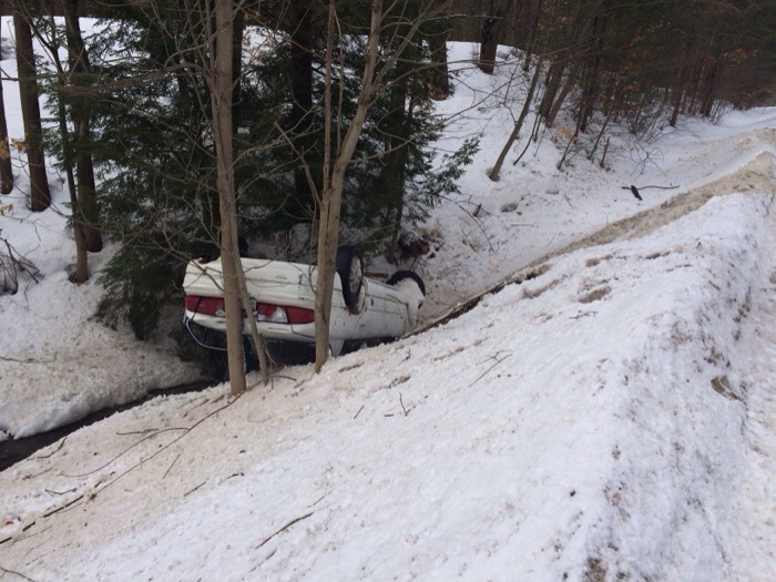 Driver uninjured in rollover crash