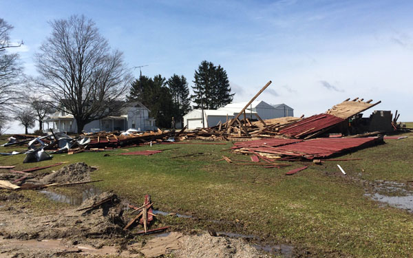 Damaging winds expected.