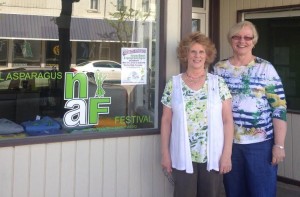 National Asparagus Board Secretary Christine Rickard, left, and President Linda Foster are busily preparing for next weekend’s National Asparagus Festival. They are among many volunteers who work to make the festival a success every year. Foster is retiring after 10 years of service.