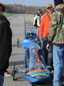 CTE students participate in electric cart race.