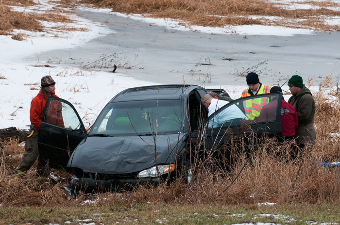 One injured in Riverton crash.