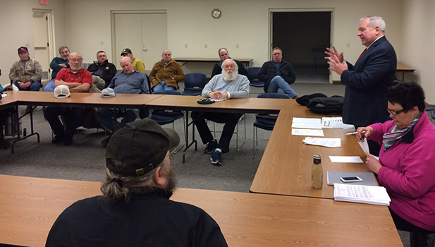 Franz discusses transportation bill at public meeting.