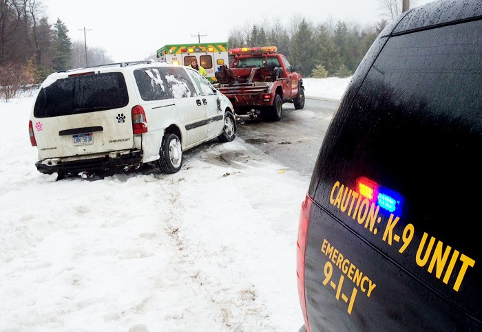 Icy roads causing crashes.