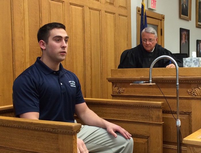 Law enforcement students learn courtroom procedures.