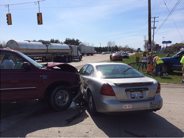 3 vehicle crash.