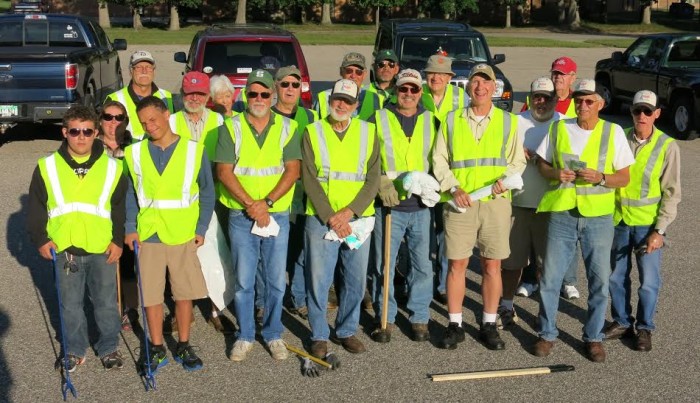 Service club and scouts team up to tidy up