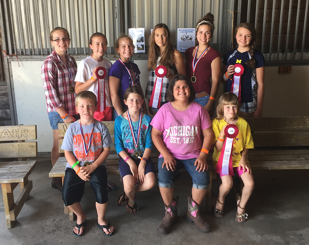 Mason County 4-H small animal sweepstakes winners.