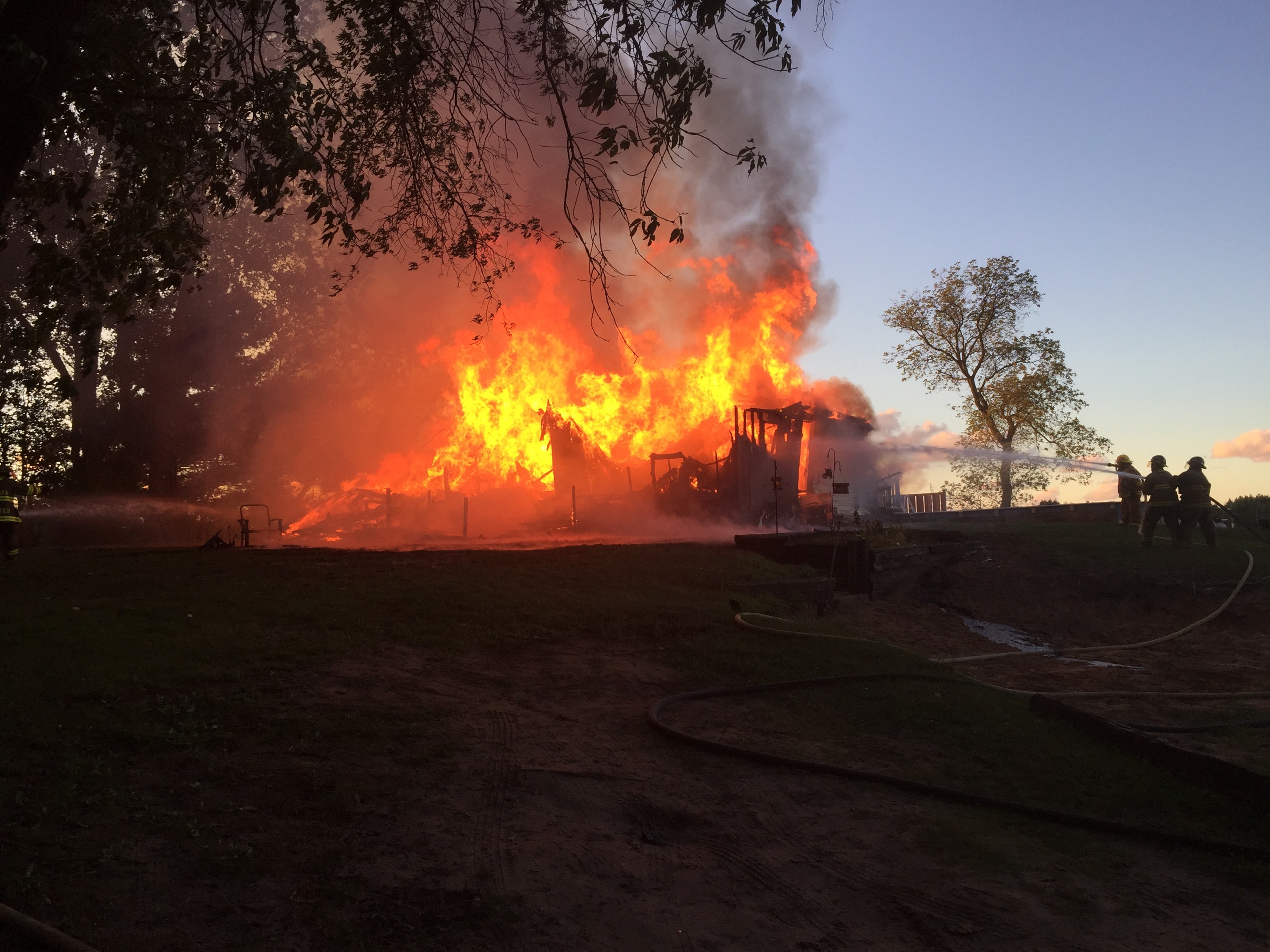 Fire destroys historic Amber Twp house; pets lost in fire.