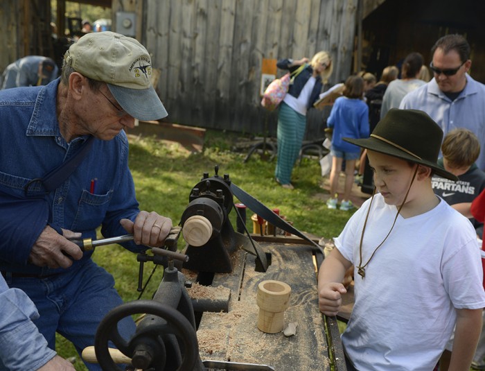 Learning about days gone by.