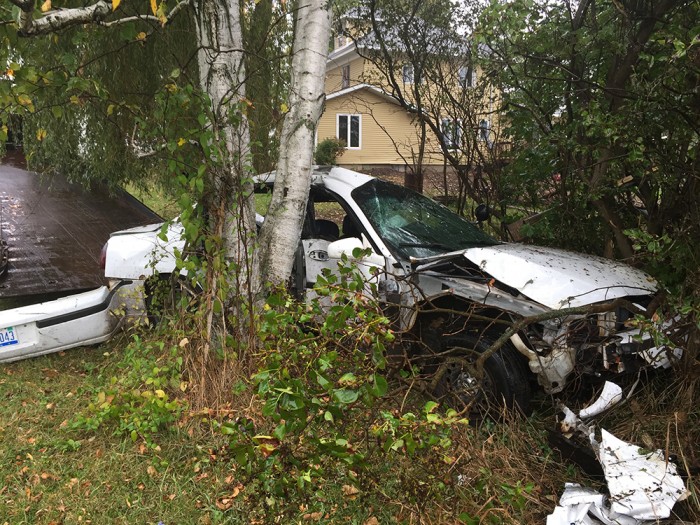 Driver uninjured after vehicle strikes tree along Stiles Rd.