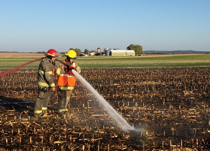 Cornfield fire in Riverton.