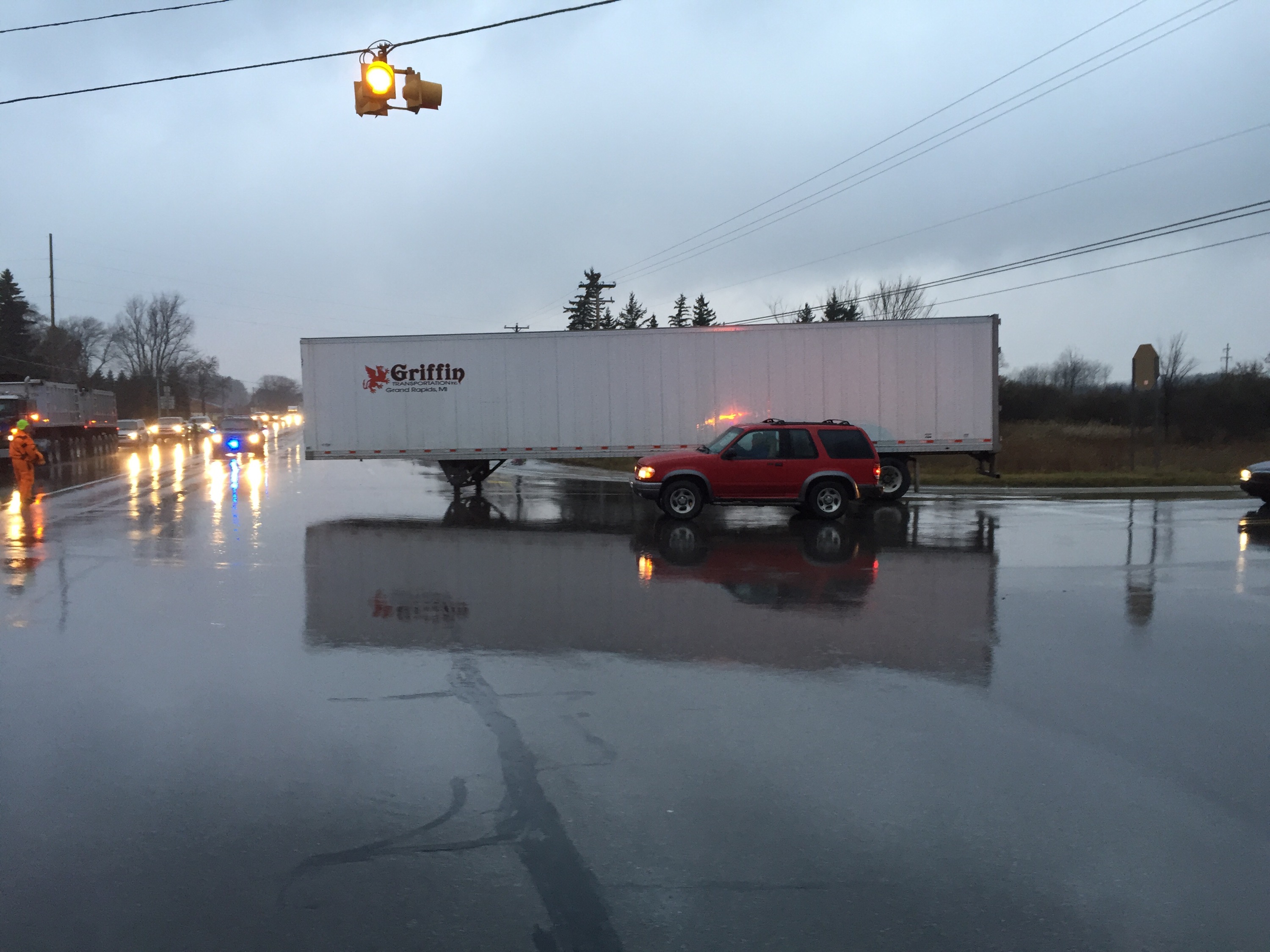 Semi trailer causes traffic snarl in Scottville