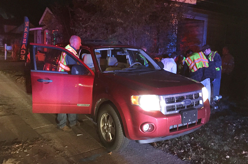 Rear-end crash on avenue sends two to hospital.