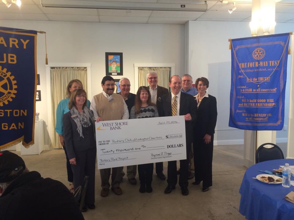 West Shore Bank donates to Rotary Park.