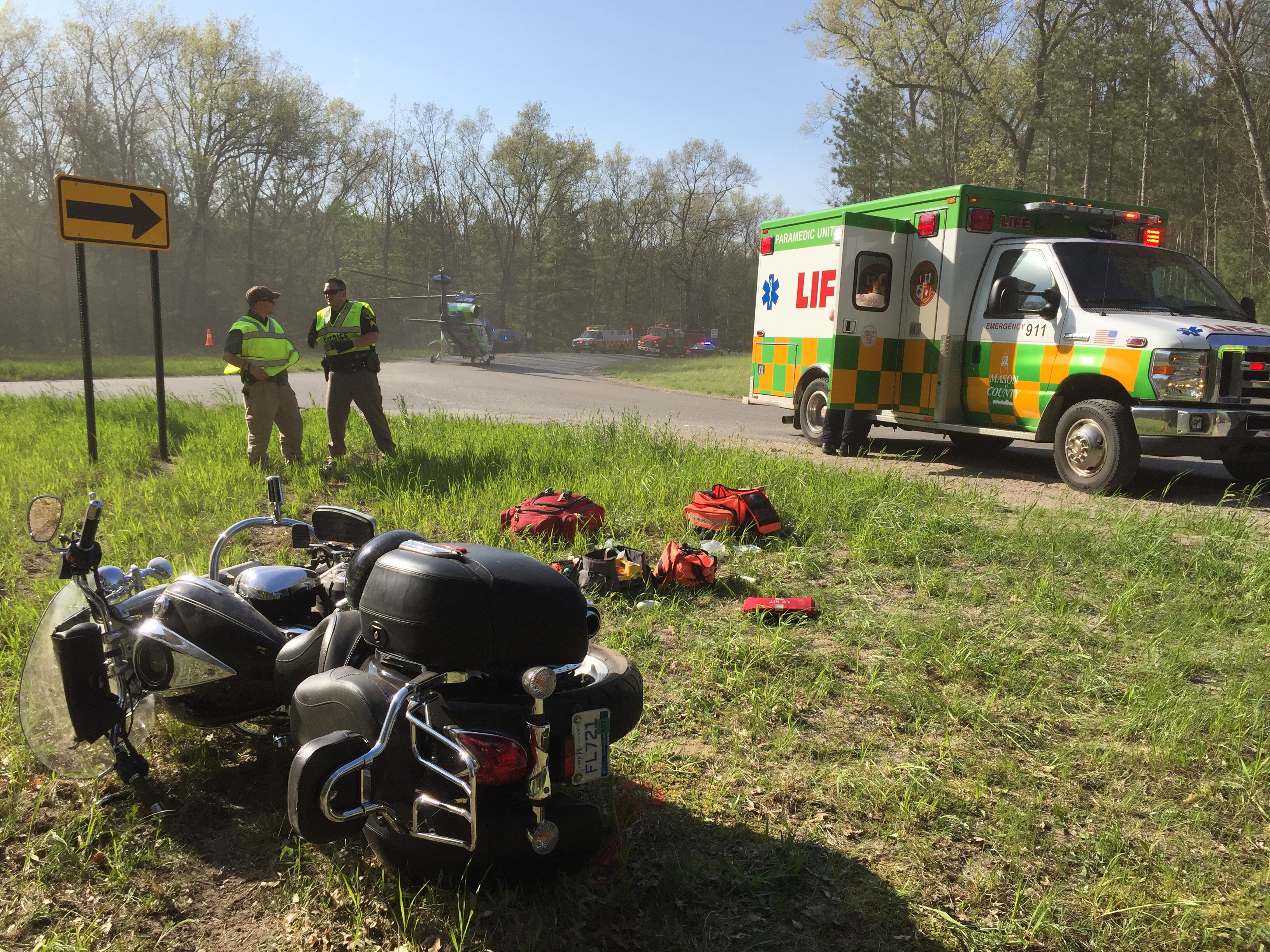 Ludington man injured following Logan Twp. motorcycle crash.