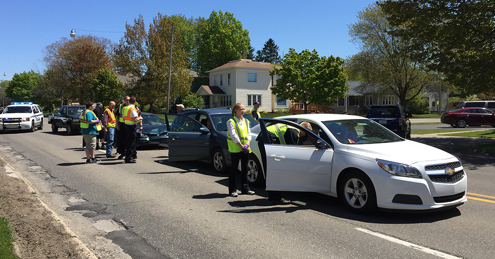 3 vehicle crash on the Avenue.