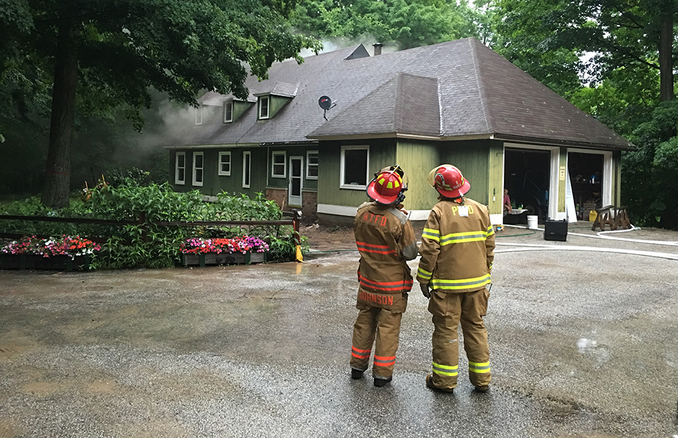 Lightning strike causes damage to Victory Twp. home.