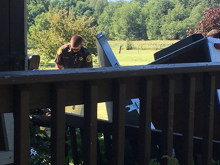 Motorcyclist dead after striking Grant Twp. home.