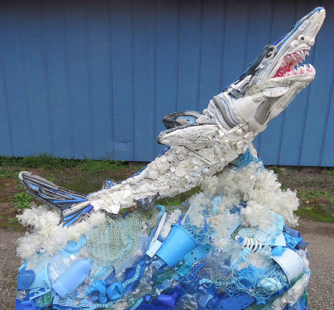 Local business and environmental group to construct trash sculpture from beach garbage.