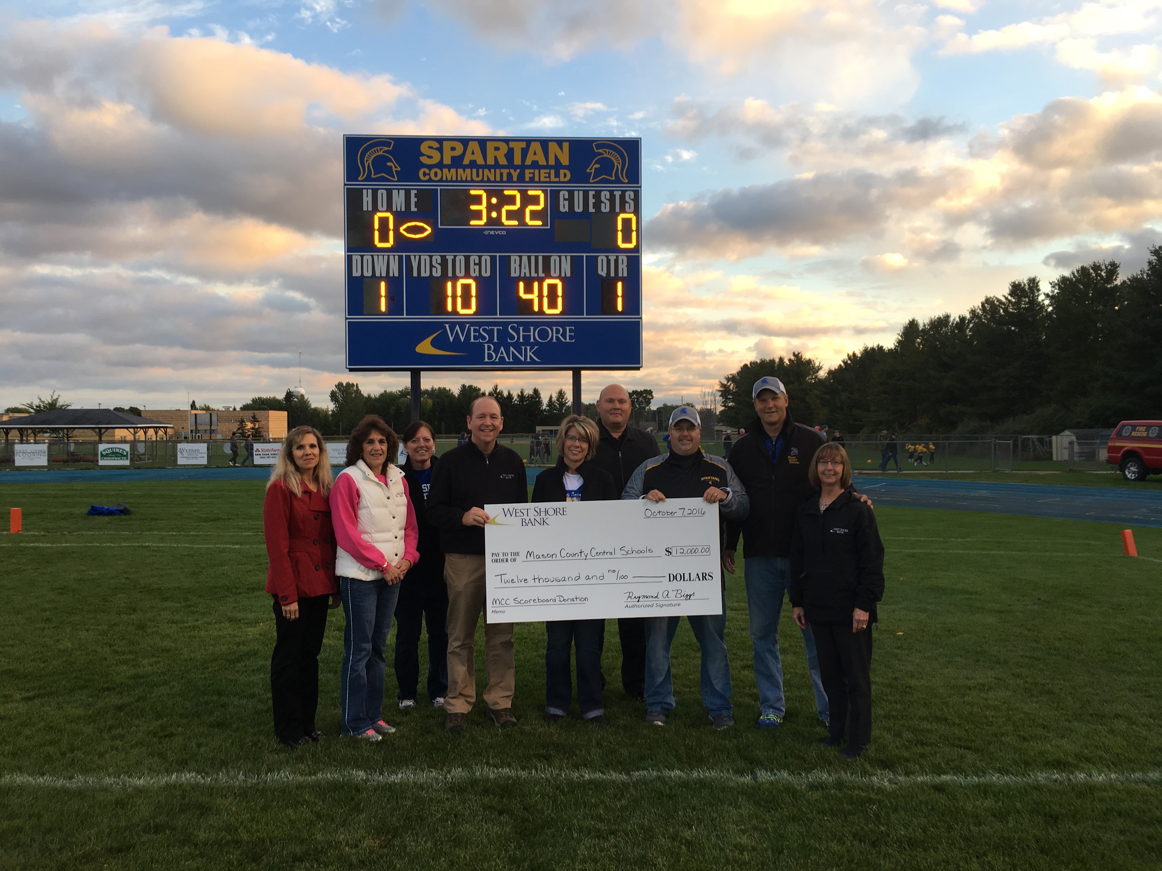 West Shore Bank donates new MCC scoreboard 