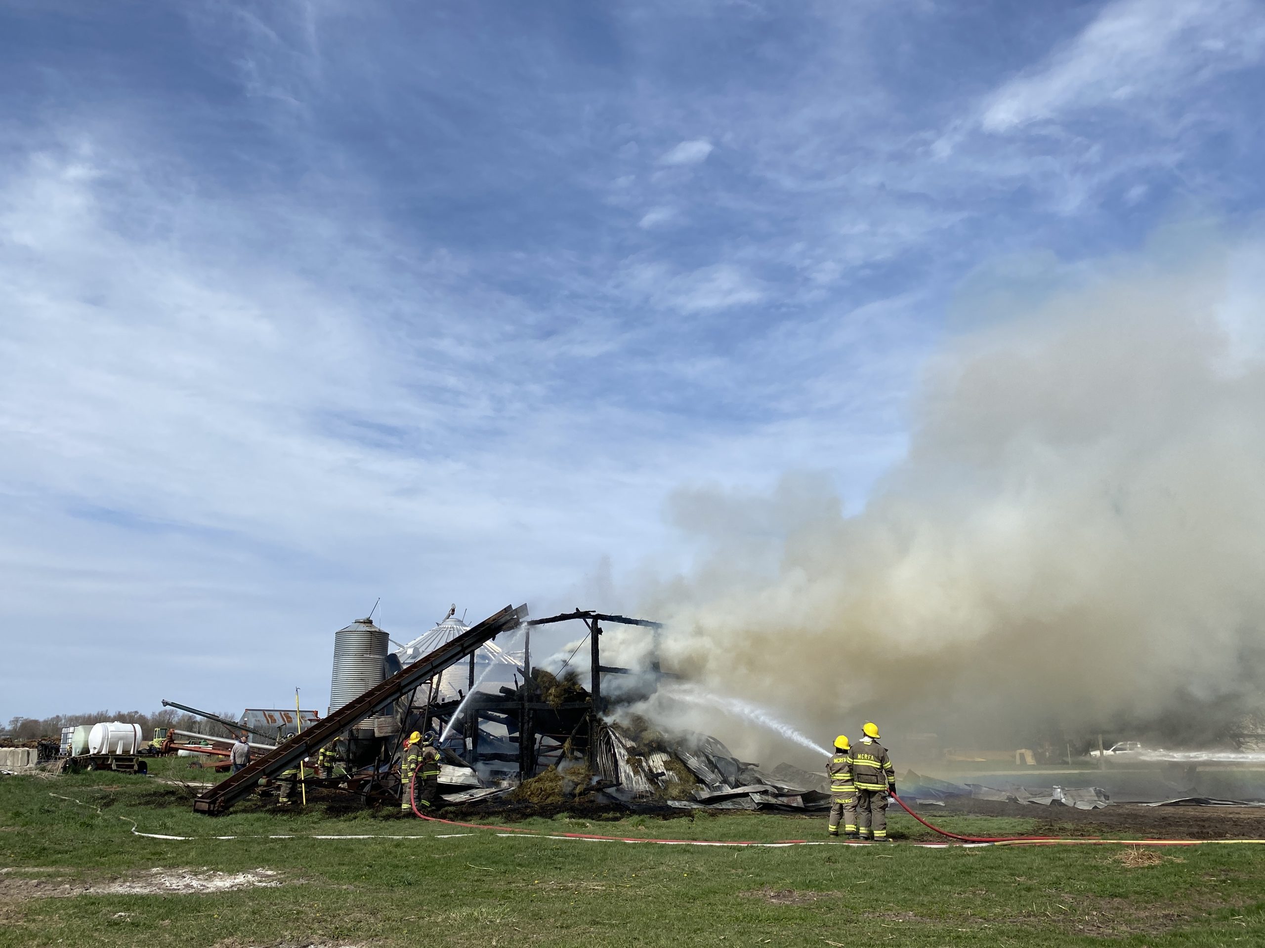 Fire destroys Sherman Twp. barn.