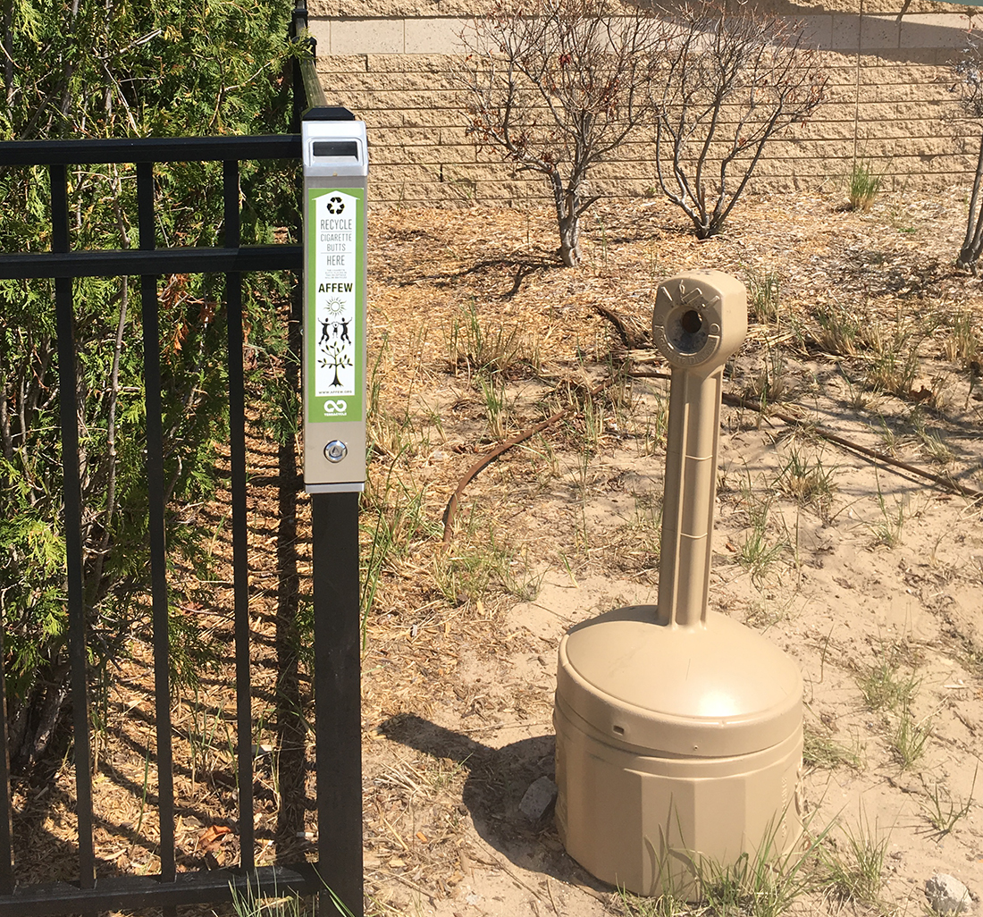 AFFEW placing cigarette butt recycling receptacles around area ...