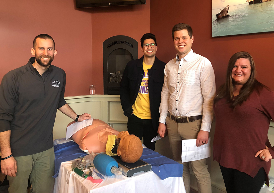 Emergency Care Specialists physician group holds trauma simulation training.