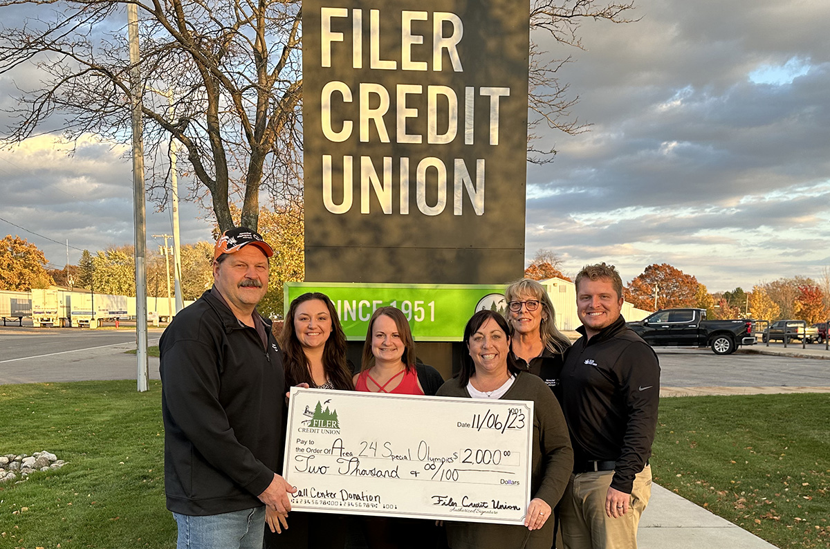 Filer Credit Union employees donate to Area 24 Special Olympics