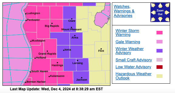 Winter storm warning issued for west Michigan | MasonCountyPress.com